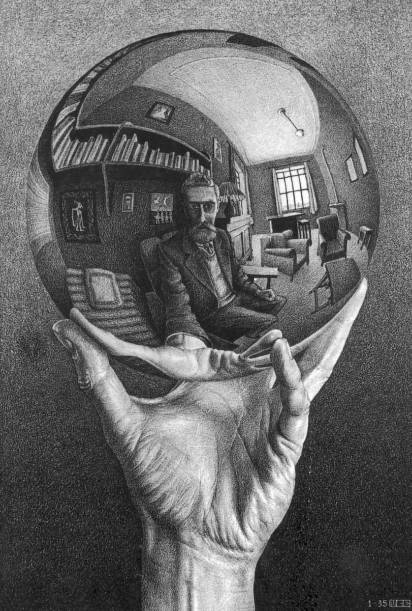 MC Escher's Self Portrait - 'Hand with Reflecting Sphere'